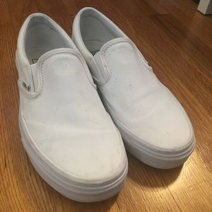 White Slip On Vans